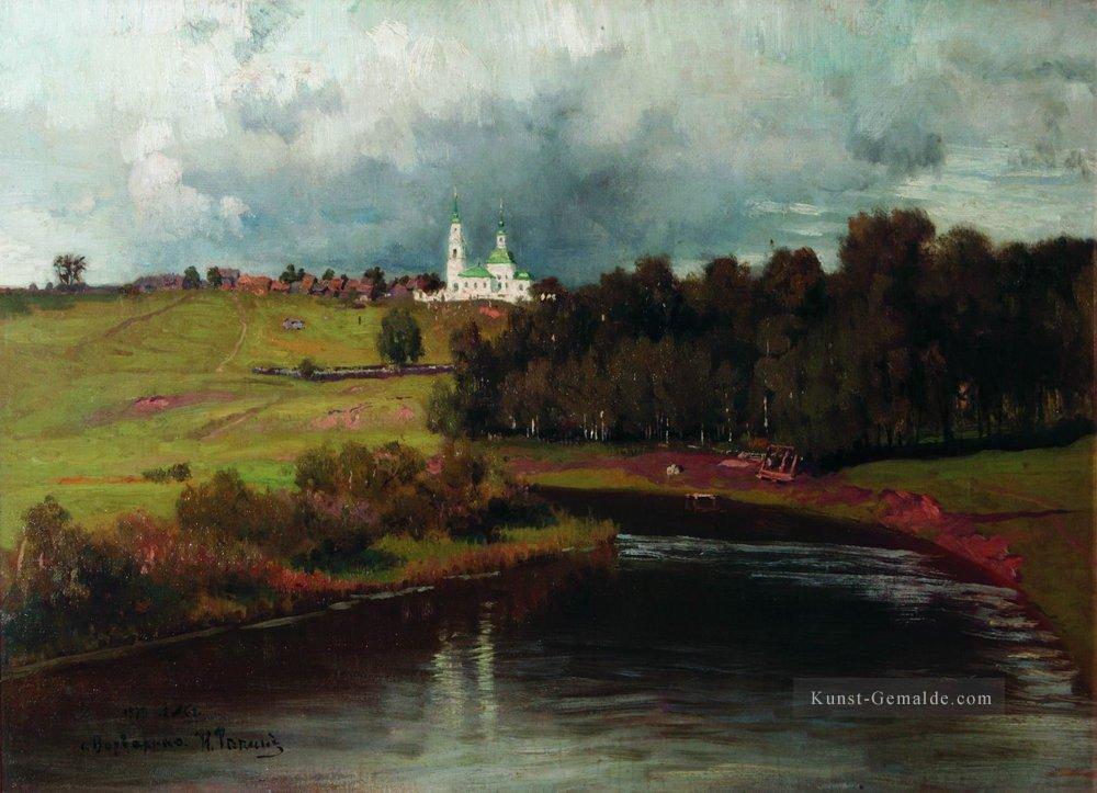 Blick auf das Dorf varvarino 1878 Ilya Repin Landschaft Strom Ölgemälde